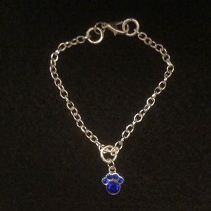 Colbalt blue paw print bracelet